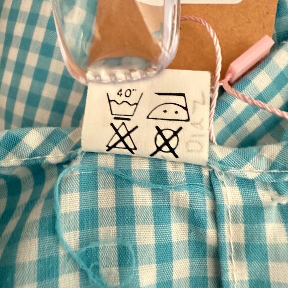 Mother Goose Girl's Crab Needlepoint Embroidered Gingham Dress Size 6Y Novelty - Picture 5 of 6